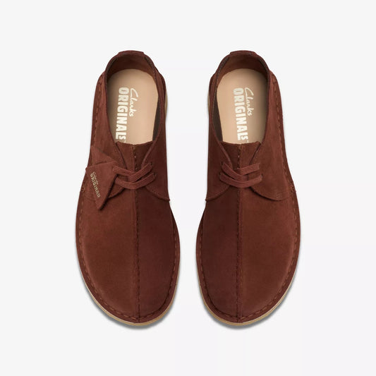 CLARKS trek dark rust brown