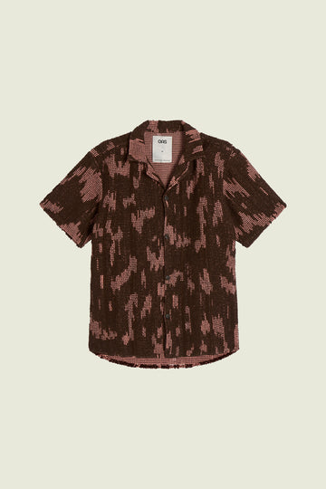 OAS CROCHET SHIRT brown/pink