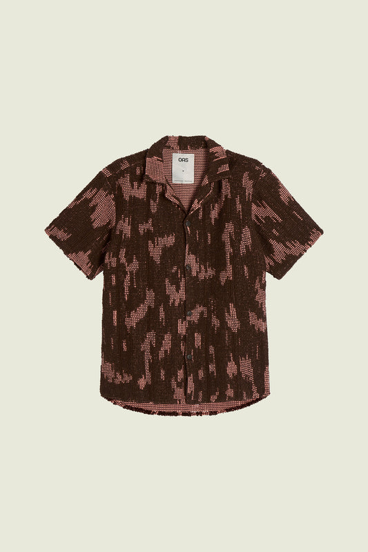 OAS CROCHET SHIRT brown/pink