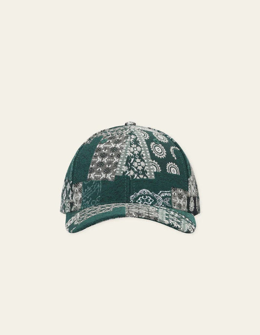 LES DEUX jacquard patchwork baseball cap "green"