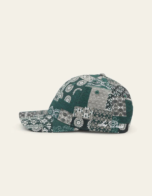 LES DEUX jacquard patchwork baseball cap "green"