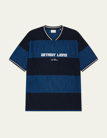 T-SHIRT JACQUARD - bleu