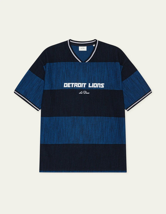 T-SHIRT JACQUARD - bleu