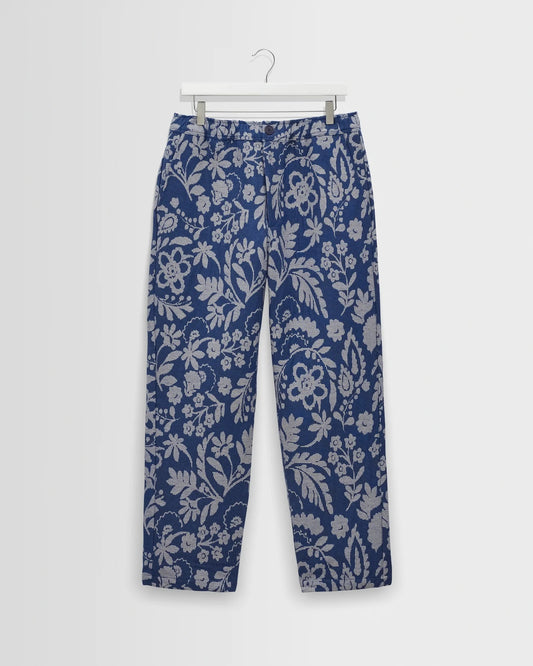 PANTALON JACQUARD - bleu