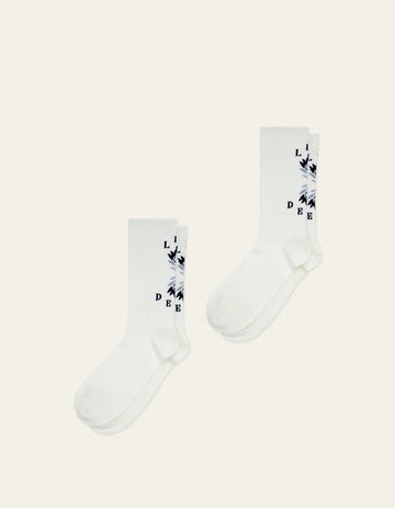 LES deux socks pack de 2 "white flower"