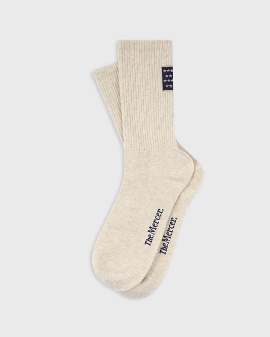 MERCER flag socks "off white/sand"