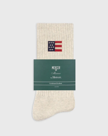 MERCER flag socks "off white/sand"
