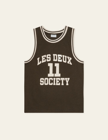 LES DEUX silas mesh tank top brown