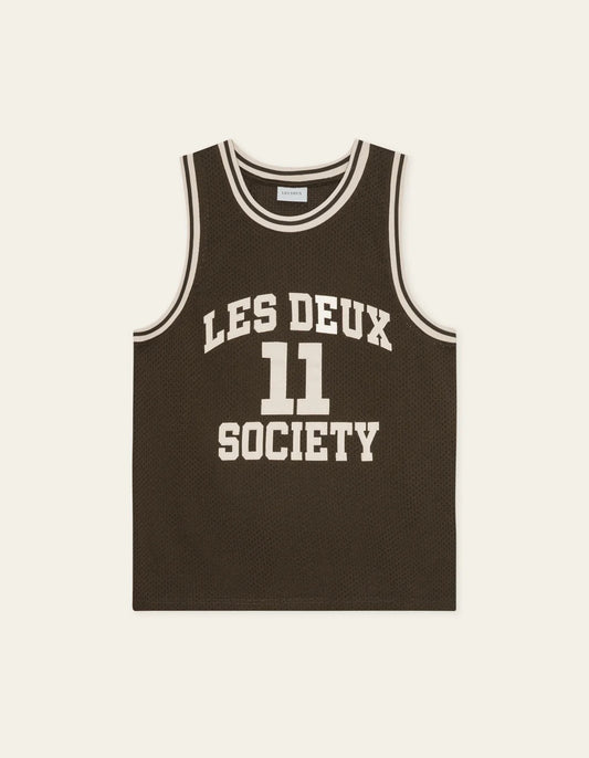 LES DEUX silas mesh tank top brown