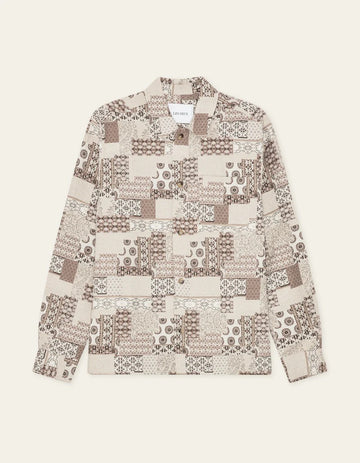Layton Patchwork Jacquard Overshirt light sand