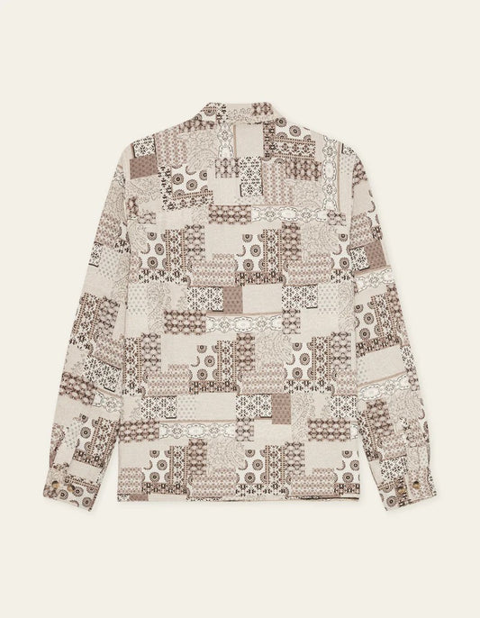 Layton Patchwork Jacquard Overshirt light sand