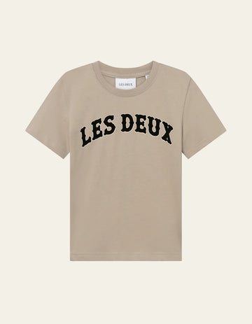 les deux tshirt dark sand flocage ( velour vert )