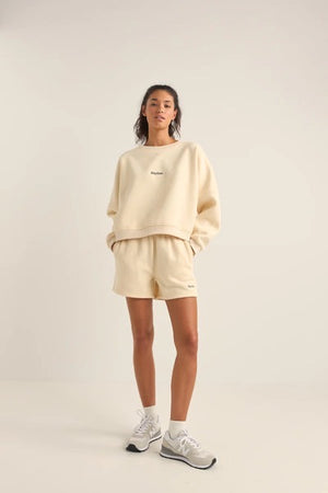 sweat crop top oversize ecru