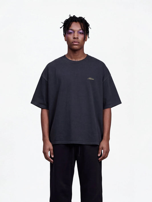 T-SHIRT SUPER BOXY - noir délavé
