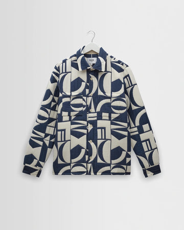 VESTE MATELASSÉE - ecru/marine