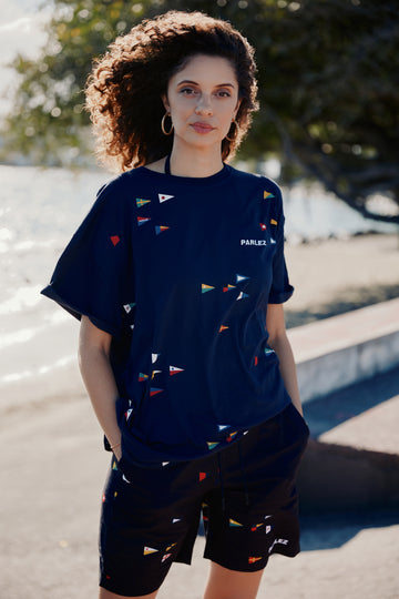 T shirt HOMME drapeaux navy