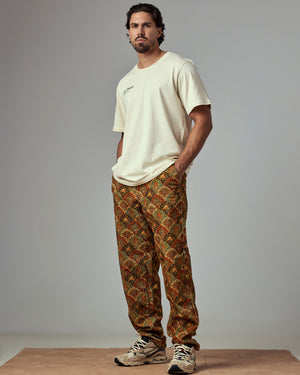 Pant velour cotelé paisley multicolore LOOSE FIT