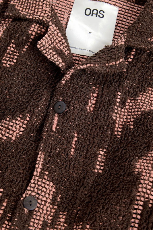 OAS CROCHET SHIRT brown/pink