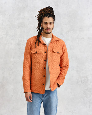 WAX  Jacquard Quilted Overshirt orange